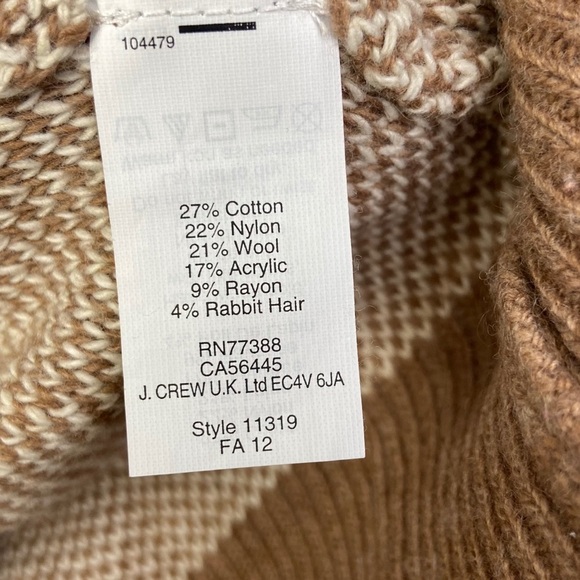 Madewell•Wallace•tan brown Wool Rabbit blend ‘Whistler’ fairisle Sweater XS - Picture 4 of 7